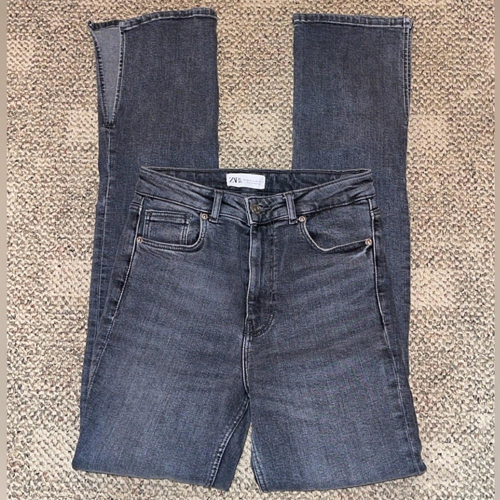 Zara Grey Slit Legged Jeans